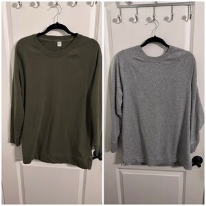 Old Navy Active Tunic Sweatshirt Bundle Gray & Army Green Size M